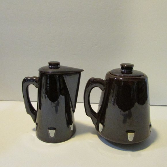 vtg redware pottery pankcake batter butter pitcher jam jar red barn kitchen - Picture 11 of 15